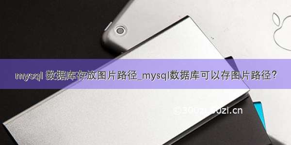 mysql 数据库存放图片路径_mysql数据库可以存图片路径？