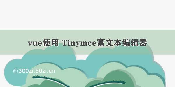 vue使用 Tinymce富文本编辑器