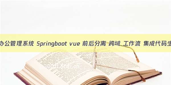 java OA办公管理系统 Springboot vue 前后分离 跨域 工作流 集成代码生成器jav