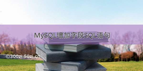 MySQL增加字段SQL语句