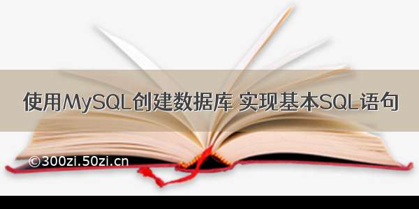 使用MySQL创建数据库 实现基本SQL语句