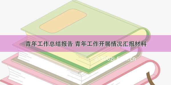 青年工作总结报告 青年工作开展情况汇报材料