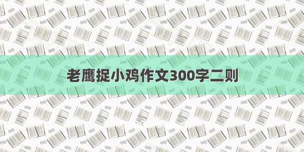 老鹰捉小鸡作文300字二则