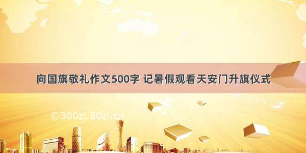 向国旗敬礼作文500字 记暑假观看天安门升旗仪式