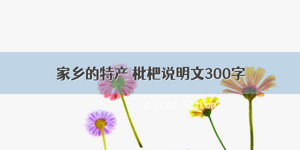 家乡的特产 枇杷说明文300字