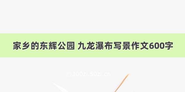 家乡的东辉公园 九龙瀑布写景作文600字