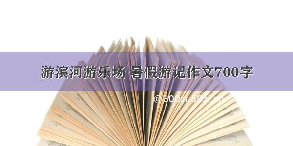 游滨河游乐场 暑假游记作文700字