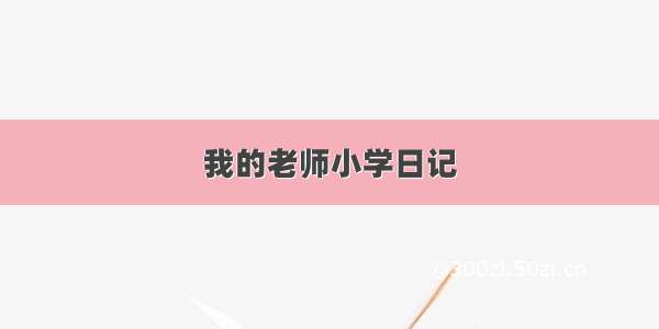 我的老师小学日记