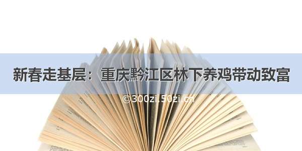 新春走基层：重庆黔江区林下养鸡带动致富