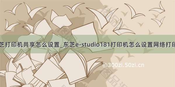 东芝打印机共享怎么设置_东芝e-studio181打印机怎么设置网络打印机