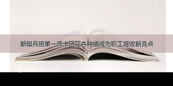 新疆兵团第一师十团花卉种植成为职工增收新亮点