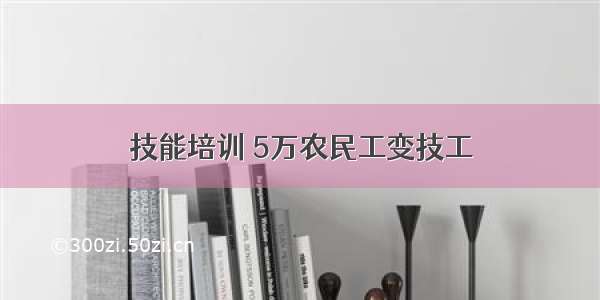 技能培训 5万农民工变技工