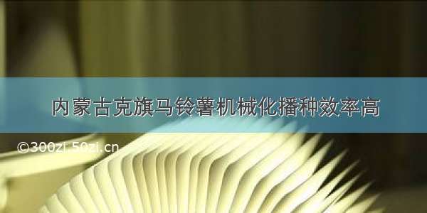 内蒙古克旗马铃薯机械化播种效率高