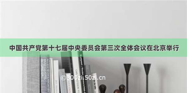 中国共产党第十七届中央委员会第三次全体会议在北京举行