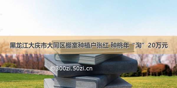 黑龙江大庆市大同区棚室种植户张红 种桃年“淘”20万元