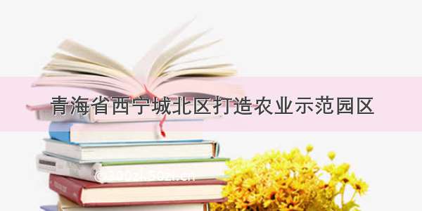 青海省西宁城北区打造农业示范园区