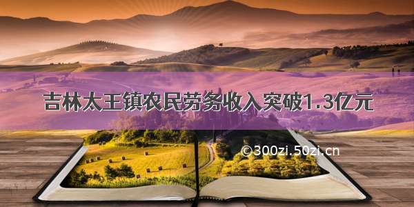 吉林太王镇农民劳务收入突破1.3亿元