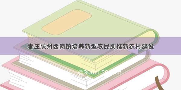 枣庄滕州西岗镇培养新型农民助推新农村建设