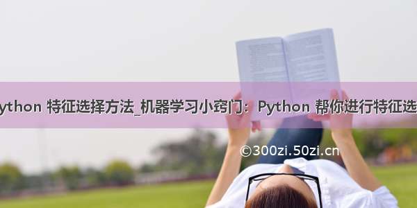 python 特征选择方法_机器学习小窍门：Python 帮你进行特征选择