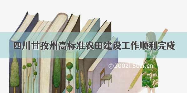 四川甘孜州高标准农田建设工作顺利完成