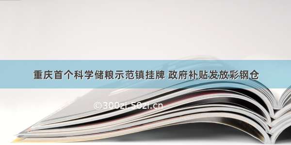 重庆首个科学储粮示范镇挂牌 政府补贴发放彩钢仓