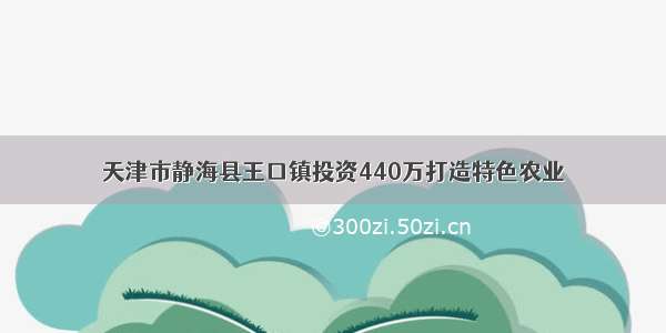 天津市静海县王口镇投资440万打造特色农业