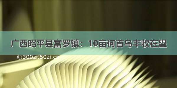 广西昭平县富罗镇：10亩何首乌丰收在望