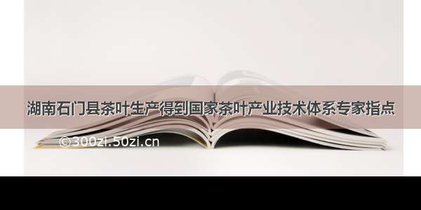 湖南石门县茶叶生产得到国家茶叶产业技术体系专家指点