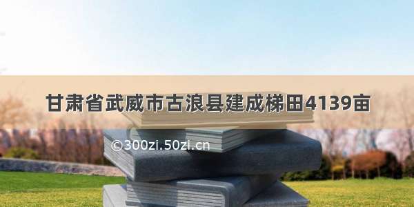 甘肃省武威市古浪县建成梯田4139亩