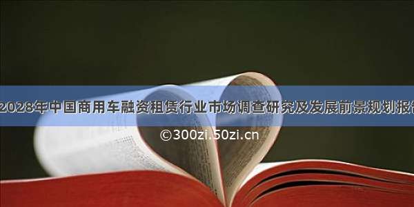 -2028年中国商用车融资租赁行业市场调查研究及发展前景规划报告