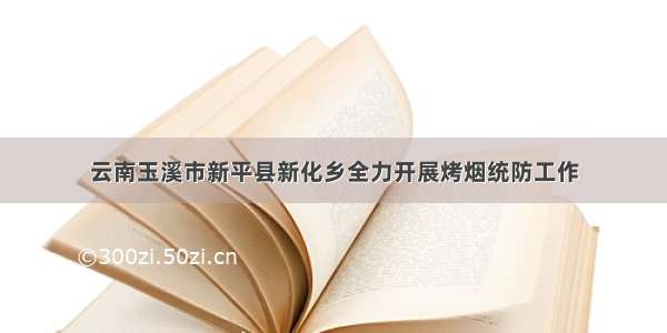 云南玉溪市新平县新化乡全力开展烤烟统防工作