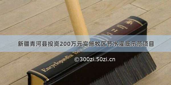 新疆青河县投资200万元实施牧区节水灌溉示范项目