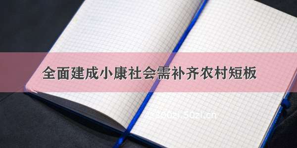 全面建成小康社会需补齐农村短板