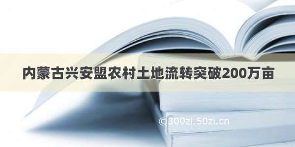 内蒙古兴安盟农村土地流转突破200万亩