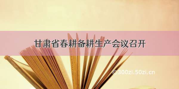 甘肃省春耕备耕生产会议召开