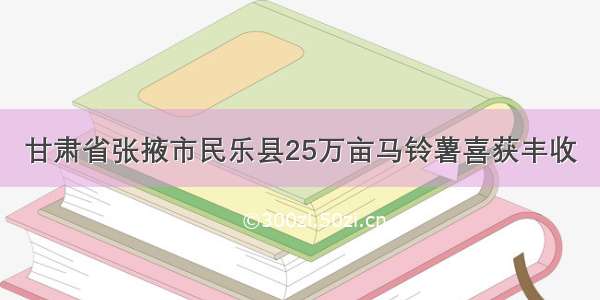 甘肃省张掖市民乐县25万亩马铃薯喜获丰收