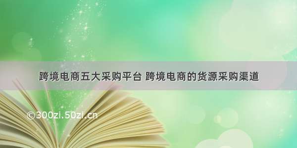 跨境电商五大采购平台 跨境电商的货源采购渠道