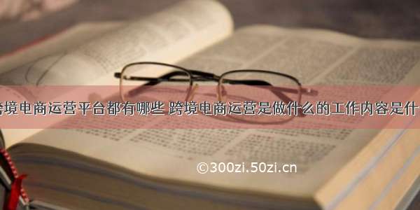 跨境电商运营平台都有哪些 跨境电商运营是做什么的工作内容是什么