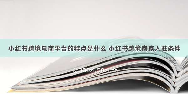 小红书跨境电商平台的特点是什么 小红书跨境商家入驻条件