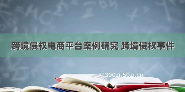 跨境侵权电商平台案例研究 跨境侵权事件