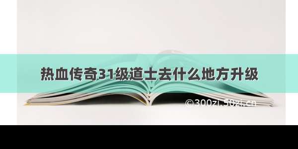 热血传奇31级道士去什么地方升级