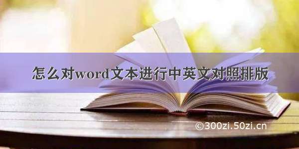 怎么对word文本进行中英文对照排版