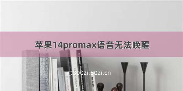 苹果14promax语音无法唤醒