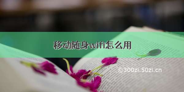 移动随身wifi怎么用