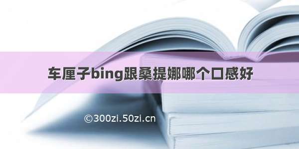 车厘子bing跟桑提娜哪个口感好