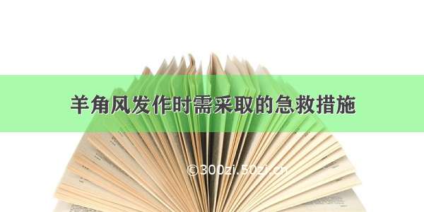 羊角风发作时需采取的急救措施