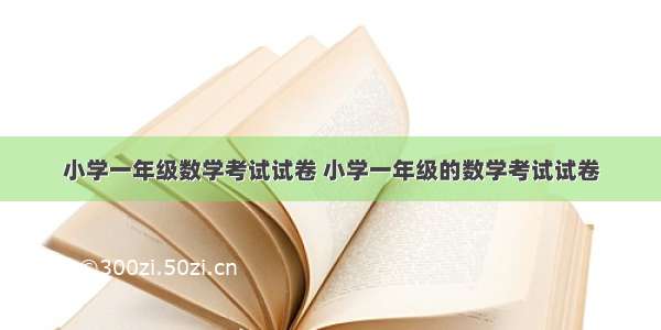 小学一年级数学考试试卷 小学一年级的数学考试试卷