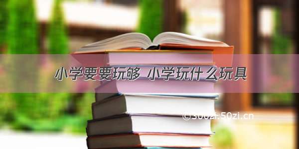 小学要要玩够 小学玩什么玩具