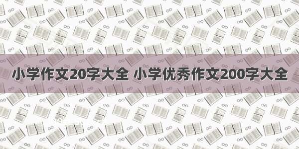 小学作文20字大全 小学优秀作文200字大全