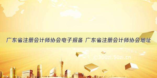 广东省注册会计师协会电子报备 广东省注册会计师协会地址